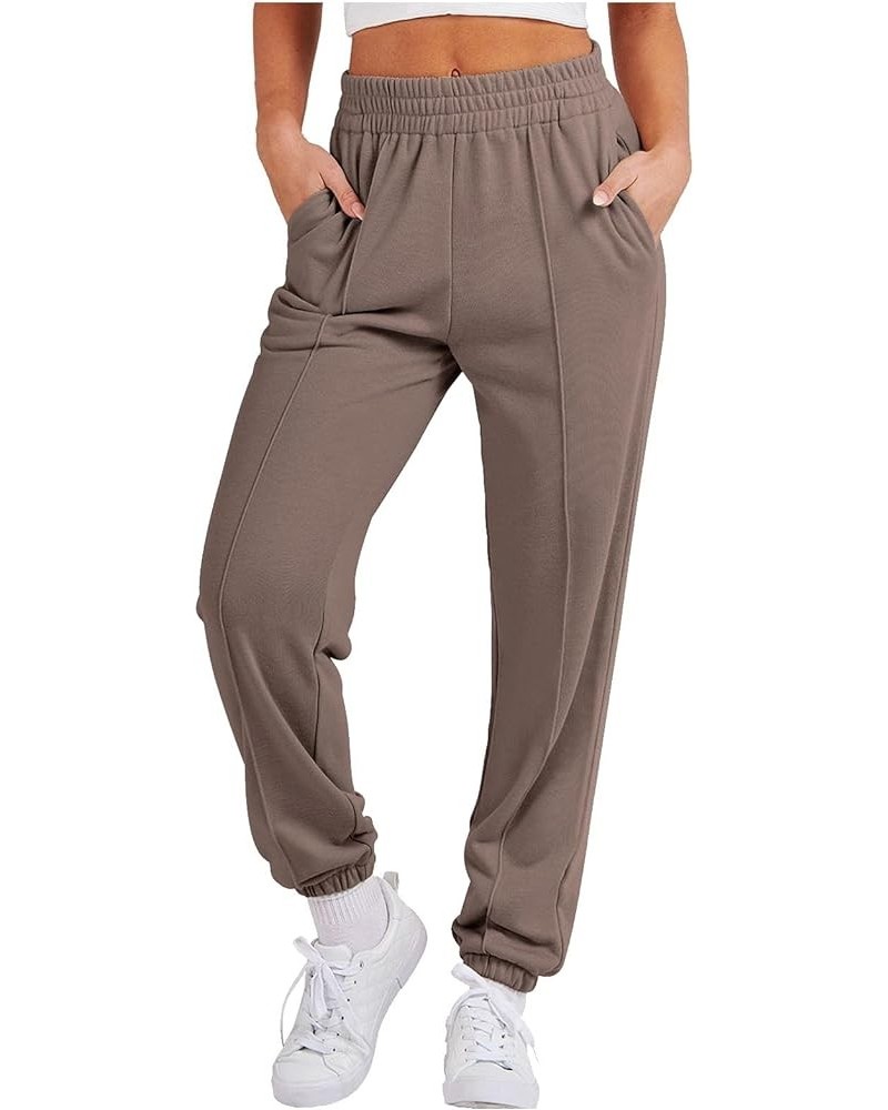 Womens Joggers Sweatpants with Pockets High Waisted Athletic Jogger Pants Baggy Lightweight Comfy Lounge Trousers L007-coffee...