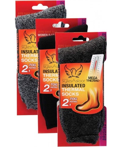 3 Pack Warm Cozy Thermal Socks for Women, Thick Warm Winter Socks For Outdoors Black/Charcoal/Grey $17.48 Activewear