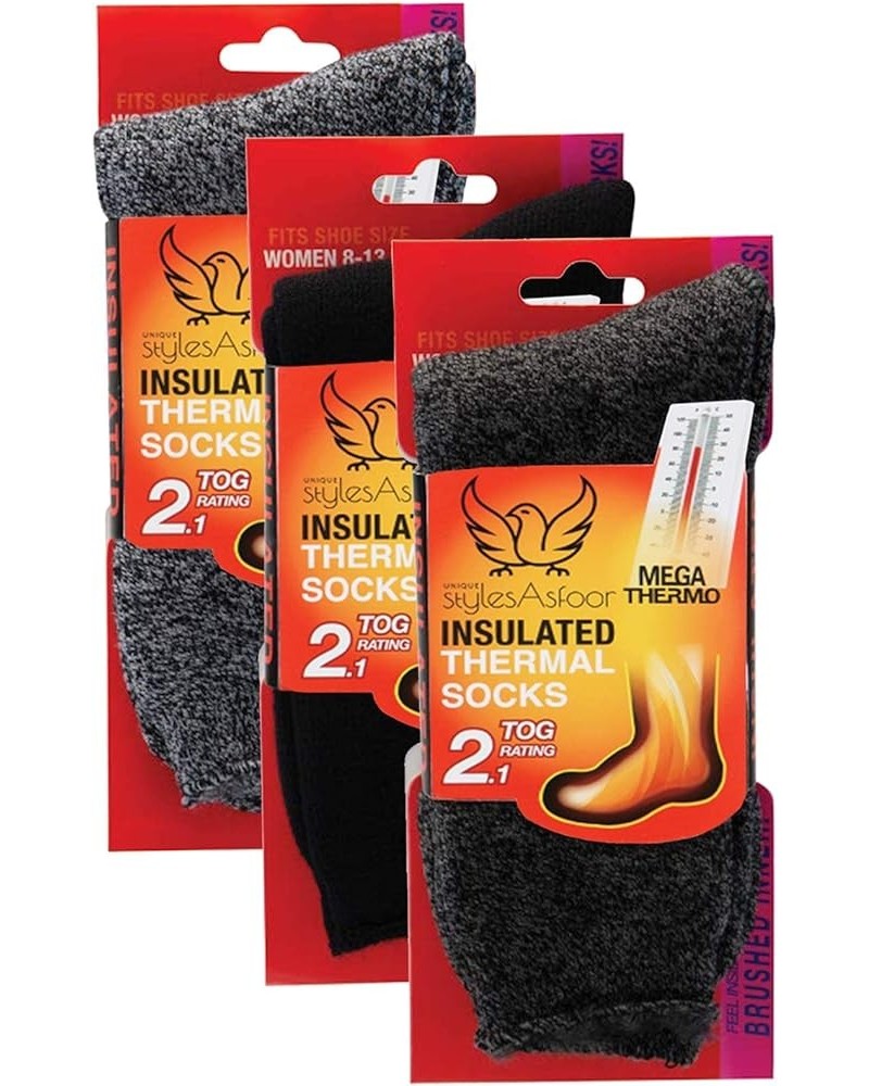 3 Pack Warm Cozy Thermal Socks for Women, Thick Warm Winter Socks For Outdoors Black/Charcoal/Grey $17.48 Activewear