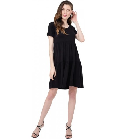 Short Sleeve T Shirt Dress for Women Casual Loose Fitting Jersey Dress Burgundy-2XL Medium Black $8.83 Dresses