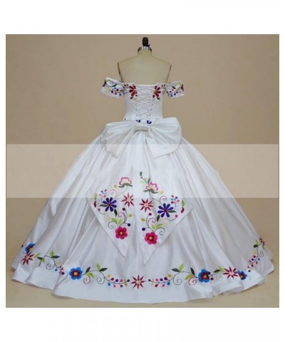 Charro Mexican Quinceanera Dresses Theme Embroidered Satin Ball Gowns Dress Formal Women 2024 Champagne $61.05 Dresses