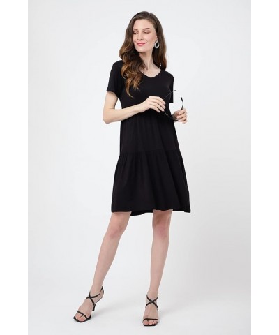 Short Sleeve T Shirt Dress for Women Casual Loose Fitting Jersey Dress Burgundy-2XL Medium Black $8.83 Dresses