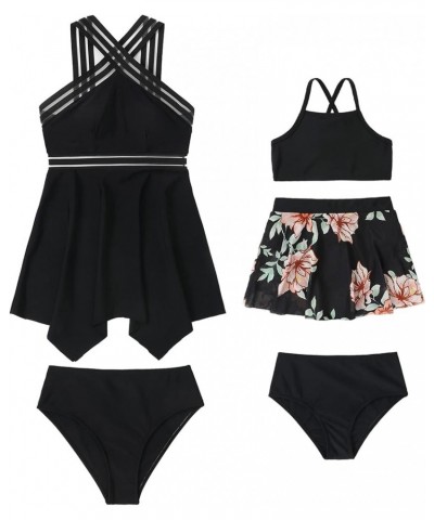 Family Matching Swimsuit Summer Beach Push Up Bikini Set Hawaii Holiday Monokini Swimwear Women D-black $14.83 Swimsuits
