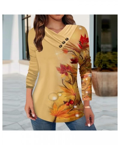 Womens Dressy Casual Blouses 2024 Spring Baggy Long Sleeve Graphic Tees V Neck Top Color Block Button Up Shirts 43-orange ➢➢l...