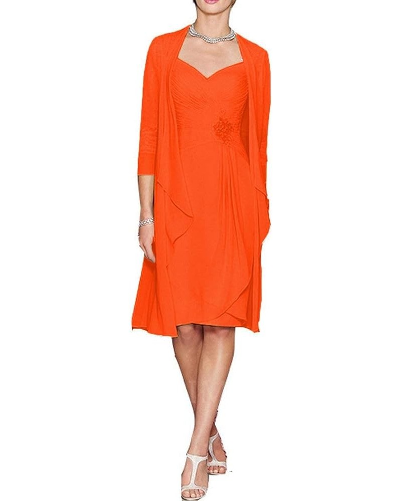 Mother of The Bride Dresses Chiffon Wedding Guest Dresses for Women Mother of Groom Dress with Jacket Orange $51.41 Dresses