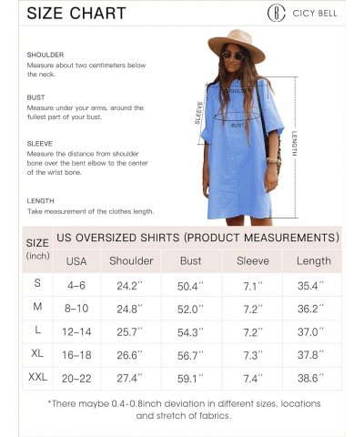 Women's Oversized Button Down Shirts Dress Casual Half Sleeve Loose Work Long Blouse Tops Coffee $20.29 Blouses