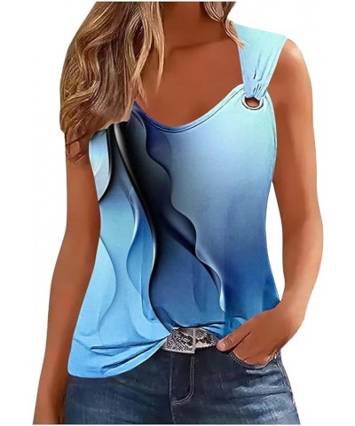 Tank Top for Women Sleeveless Geometric Print Suspender Summer Loose Basic Workout Casual Crewneck O Ring Shoulder Shirt 15mu...