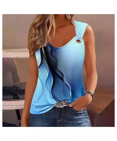 Tank Top for Women Sleeveless Geometric Print Suspender Summer Loose Basic Workout Casual Crewneck O Ring Shoulder Shirt 15mu...