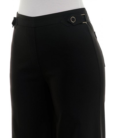 Women's Pull on Millennium Wide Leg Pant W/Hardware Waist Tabs Black $15.97 Pants