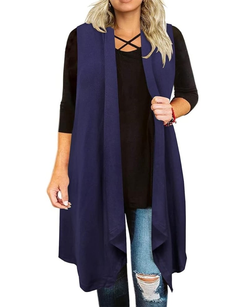 Plus Size Cardigan for Women Solid Color/Star/Plaid/Striped Open Front Tops XL-5XL A57z-navy Blue $18.01 Sweaters