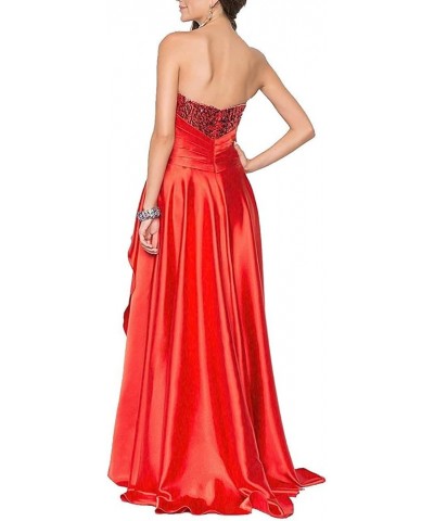 Strapless Sequin High Low Evening Party Prom Gown Bridesmaid Dresses Champagne $31.78 Dresses