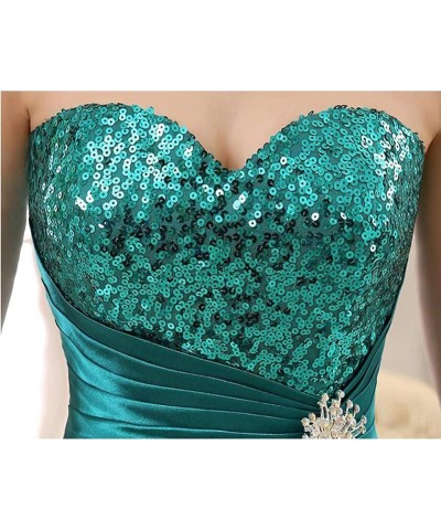 Strapless Sequin High Low Evening Party Prom Gown Bridesmaid Dresses Champagne $31.78 Dresses