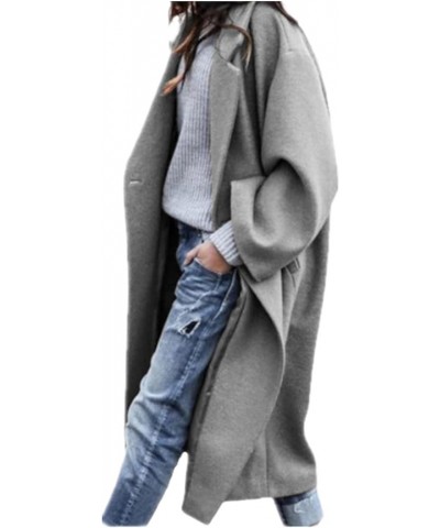 Women's lapel Coat & High-End Windbreaker for a Stylish and classic Look Pea single-row coat Grey $20.09 Coats