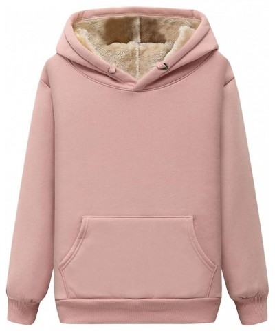 Women's Warm Winter Fleece Sherpa Lined Hoodie Pullover Hooded Sweatshirt Light Purple $22.67 Hoodies & Sweatshirts