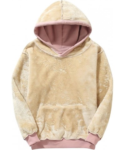 Women's Warm Winter Fleece Sherpa Lined Hoodie Pullover Hooded Sweatshirt Light Purple $22.67 Hoodies & Sweatshirts