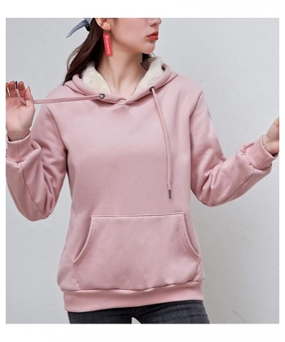 Women's Warm Winter Fleece Sherpa Lined Hoodie Pullover Hooded Sweatshirt Light Purple $22.67 Hoodies & Sweatshirts