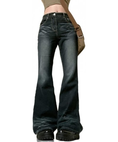 Women Low Waist Ripped Jeans Y2K Wide Leg Baggy Cargo Jeans Vintage Printed Grunge Denim Pants Trendy Streetwear Ym-black $19...