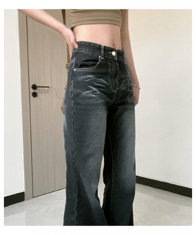 Women Low Waist Ripped Jeans Y2K Wide Leg Baggy Cargo Jeans Vintage Printed Grunge Denim Pants Trendy Streetwear Ym-black $19...