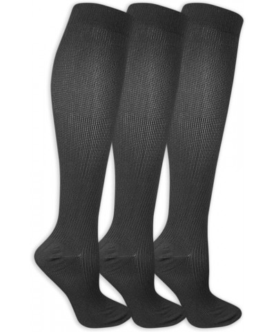 Women's Graduated Compression Knee High Socks - Comfort and Fatigue Relief Black (3 Pairs) $11.65 Socks