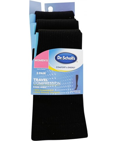 Women's Graduated Compression Knee High Socks - Comfort and Fatigue Relief Black (3 Pairs) $11.65 Socks