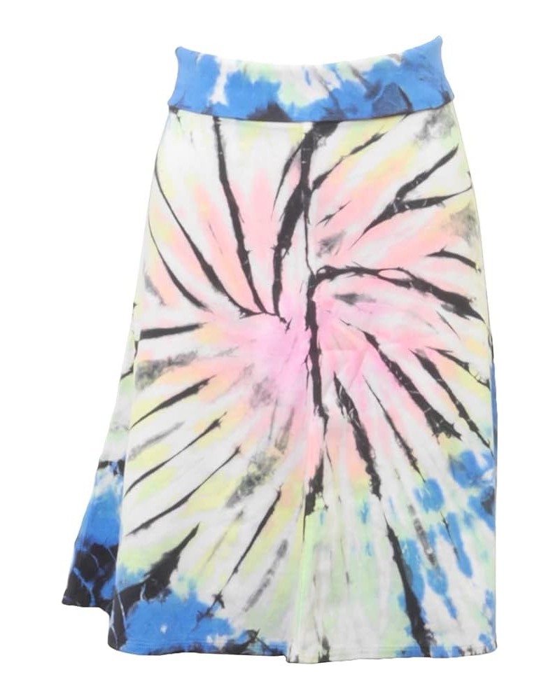 Forever Knee Length A-Line Skirt with Rolldown Waistband Style B-126 Neon Spiral $37.20 Skirts