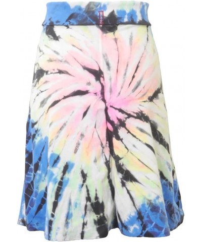 Forever Knee Length A-Line Skirt with Rolldown Waistband Style B-126 Neon Spiral $37.20 Skirts