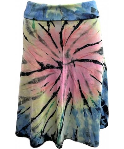 Forever Knee Length A-Line Skirt with Rolldown Waistband Style B-126 Neon Spiral $37.20 Skirts