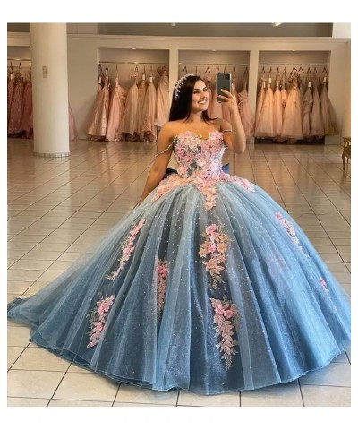 Off Shoulder Quinceanera Dresses Ball Gown Puffy Tulle Sweet 16 Dresses Long Sparkly Lace Prom Dress Y89 Lavender $62.79 Dresses