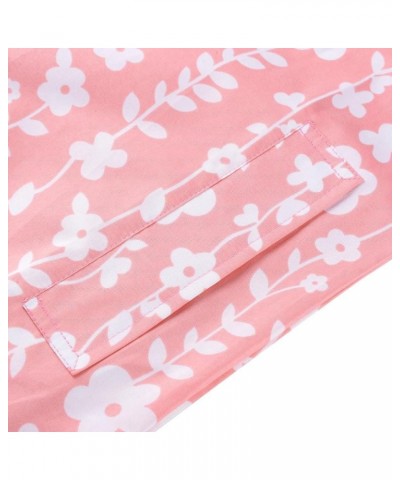 Women's Floral Printed Lightweight Long Raincoat Waterproof Packable Ponchos Zipper Jackets with Hood Pink $11.96 Coats