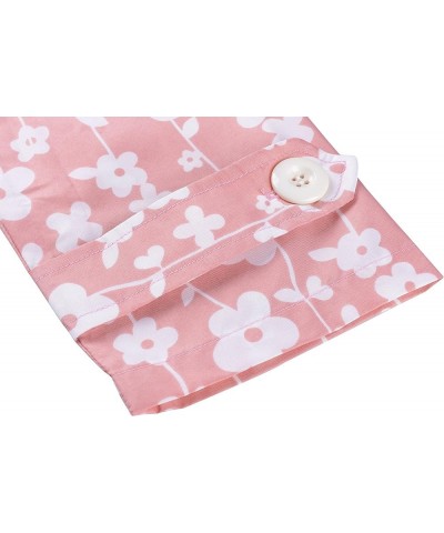 Women's Floral Printed Lightweight Long Raincoat Waterproof Packable Ponchos Zipper Jackets with Hood Pink $11.96 Coats