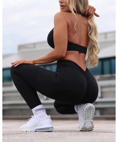 Scrunch Butt Lifting Leggings for Women Seamless High Waisted Workout Yoga Pants Ruched Booty Leggings 3 Black $13.49 Activewear