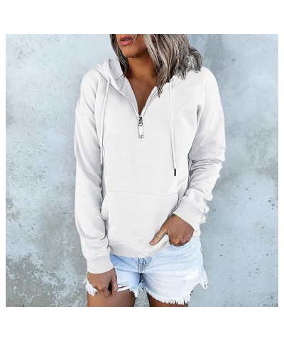 Womens Zip Up Hoodie Womens Plus Size Hooded Sweatshirt Long Sleeve Drawstring Sweatshirt Loose Sweatshirt Womens D-zips-3-wh...