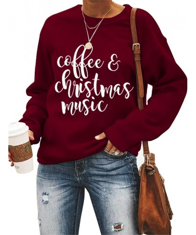 Sweatshirt Women Rainbow Graphic Shirt Crewneck Pullover Long Sleeve Shirts Lightweight Tops Christmas Wine $14.50 Hoodies & ...