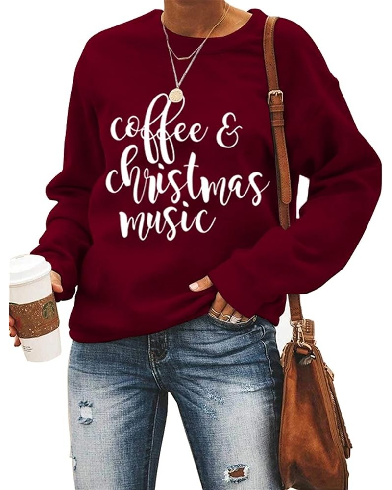 Sweatshirt Women Rainbow Graphic Shirt Crewneck Pullover Long Sleeve Shirts Lightweight Tops Christmas Wine $14.50 Hoodies & ...