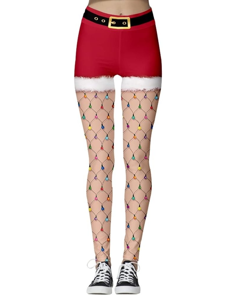 Christmas Leggings for Women Cute 3D Printed High Wasit Holiday Tights Slim Fit Stretchy Pants Fy-026 $11.72 Leggings