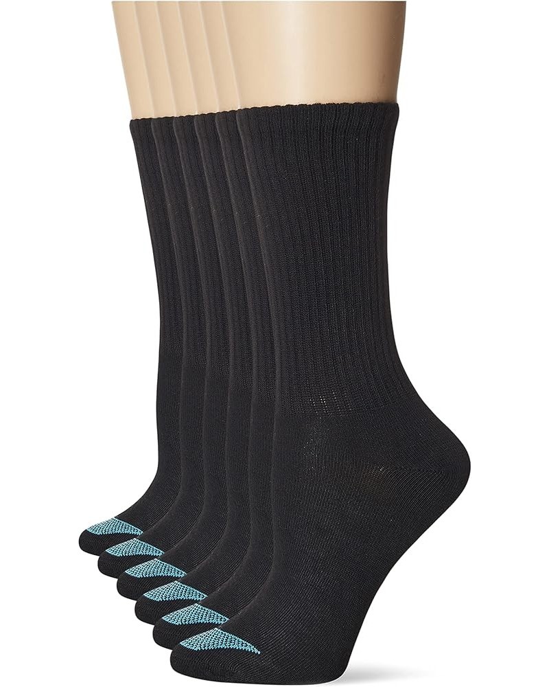 Ultimate 6-Pack Women's Lightweight Breathable Wicking Cool Comfort Crew Socks Black $11.50 Socks