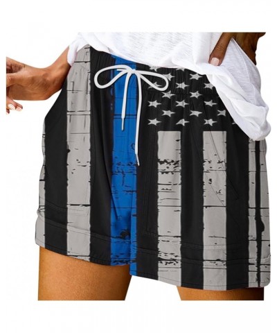 Women's Independence Day Shorts Drawstring Elastic Waist Shorts USA Flag Star Stripes Printed Summer Casual Loose Comfy I03 G...