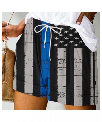 Women's Independence Day Shorts Drawstring Elastic Waist Shorts USA Flag Star Stripes Printed Summer Casual Loose Comfy I03 G...