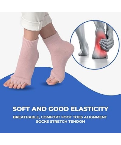 Happy Feet Toe Separator Socks - Comfortable Alignment Socks – Washable Massage Socks – Prevent Foot Cramp and hammertoes (Li...