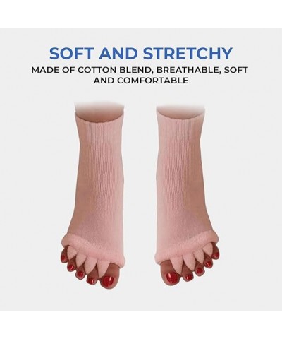 Happy Feet Toe Separator Socks - Comfortable Alignment Socks – Washable Massage Socks – Prevent Foot Cramp and hammertoes (Li...