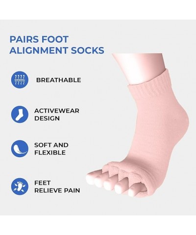 Happy Feet Toe Separator Socks - Comfortable Alignment Socks – Washable Massage Socks – Prevent Foot Cramp and hammertoes (Li...