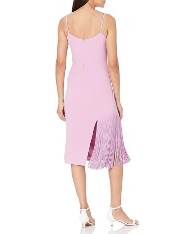 Women's Rory Sleeveless Stretch Midi Sheath Dress with Fringe Lilac $52.67 Dresses