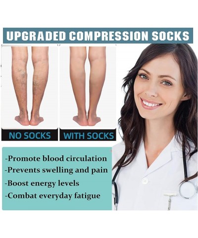 Graduated Medical Compression Socks for Women&Men Circulation Recovery-Knee High Supports Running Athletic Socks Multicoloure...