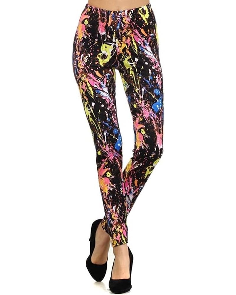 Women's Printed Leggings 827PT Paint Splatter $11.19 Leggings