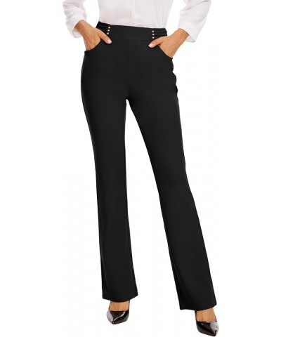 Women's Studded Dress Pants with 4 Pockets/Wrinkle Resistant High Waisted Slacks for Professional Wear Black $20.39 Pants