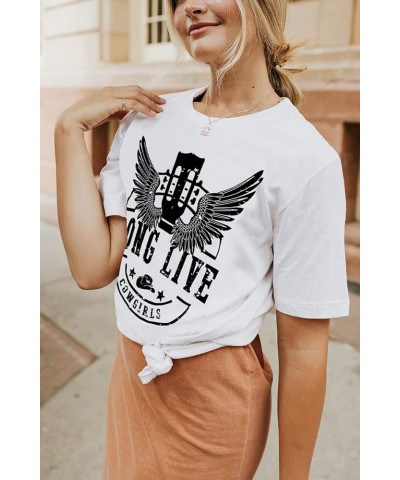 Women Rodeo Cowboy Shirt Western Graphic Tees Vintage Horse Riding Short Sleeve Top C-white 6 $13.49 Tops