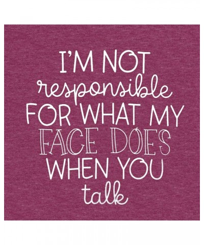 Im Not Responsible for What My Face Does Shirt Funny Sayings Teen Girl Shirts Women Novelty Sarcastic Graphic Tees Tops Purpl...