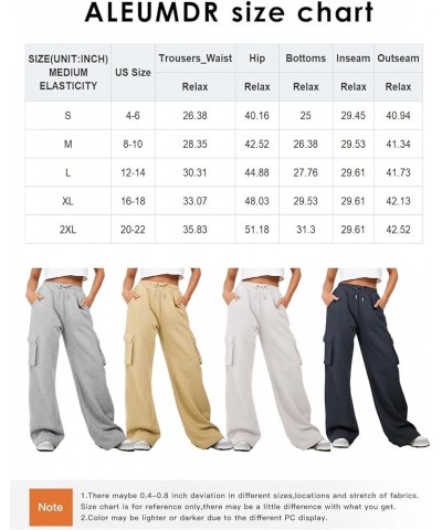 Women High Waisted Drawstring Wide Leg Cargo Pants 2024 Trendy Casual Baggy Joggers Pants with Pockets Light Grey $16.34 Acti...