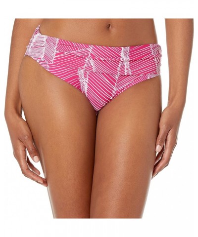 Women's Standard Mid Rise Full Coverage Bikini Bottom Bathing Suit Hot Pink $20.94 Swimsuits