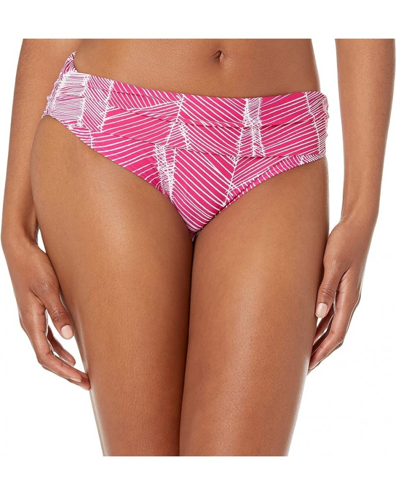 Women's Standard Mid Rise Full Coverage Bikini Bottom Bathing Suit Hot Pink $20.94 Swimsuits